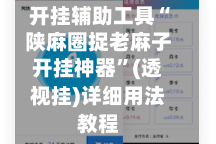 开挂辅助工具“陕麻圈捉老麻子开挂神器”(透视挂)详细用法教程