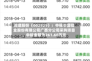 润建股份（002929）：中标中国铝业股份有限公司广西分公司采购项目，中标金额为261.60万元