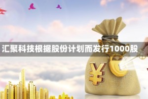 汇聚科技根据股份计划而发行1000股
