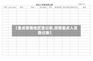 【重点疫情地区登记表,疫情重点人员登记表】