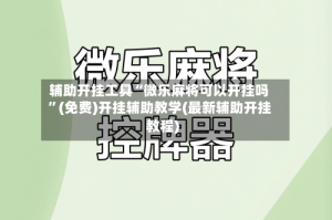 辅助开挂工具“微乐麻将可以开挂吗”(免费)开挂辅助教学(最新辅助开挂教程)