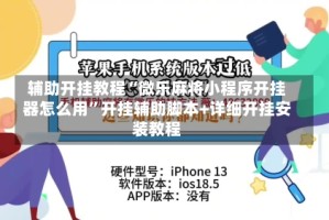 辅助开挂教程“微乐麻将小程序开挂器怎么用”开挂辅助脚本+详细开挂安装教程