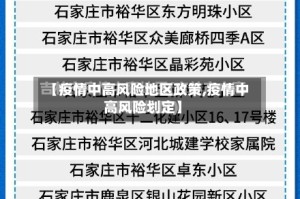 【疫情中高风险地区政策,疫情中高风险划定】