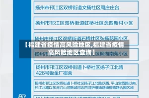 【福建省疫情高风险地区,福建省疫情高风险地区查询】