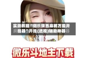 实测教程“微乐陕西麻将万能开挂器”开挂(透视)辅助神器