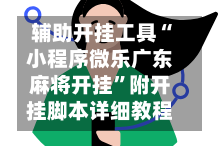 辅助开挂工具“小程序微乐广东麻将开挂”附开挂脚本详细教程