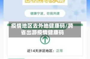 疫情地区去外地健康码/跨省出游疫情健康码