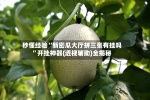 秒懂经验“新密瓜大厅拼三张有挂吗”开挂神器{透视辅助}全揭秘