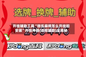 开挂辅助工具“微乐麻将怎么开挂和安装”开挂神器{透视辅助}全揭秘