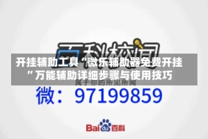 开挂辅助工具“微乐辅助器免费开挂”万能辅助详细步骤与使用技巧