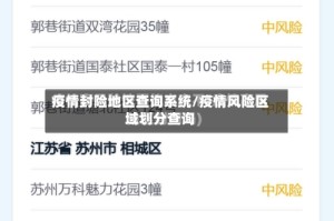 疫情封险地区查询系统/疫情风险区域划分查询