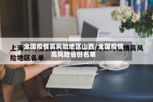 全国疫情高风险地区山西/全国疫情高风险省份名单