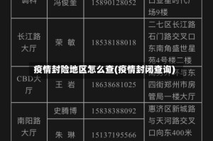 疫情封险地区怎么查(疫情封闭查询)