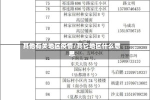 其他有关地区疫情/其它地区什么意思