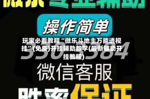 玩家必看教程“微乐斗地主万能透视挂”(免费)开挂辅助教学(最新辅助开挂教程)