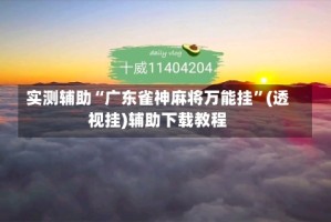 实测辅助“广东雀神麻将万能挂”(透视挂)辅助下载教程
