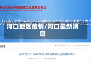 河口地区疫情/河口最新消息