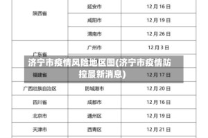 济宁市疫情风险地区图(济宁市疫情防控最新消息)