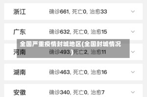 全国严重疫情封城地区(全国封城情况)
