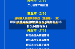 邵阳疫情中风险地区定义(湖南邵阳市什么风险等级)