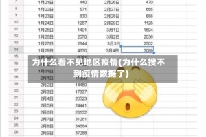 为什么看不见地区疫情(为什么搜不到疫情数据了)