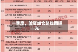 一季度，险资加仓路线图曝光