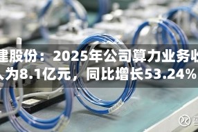 润建股份：2025年公司算力业务收入为8.1亿元，同比增长53.24%