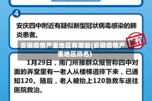 安徽疫情严重地区有哪些(安徽疫情严重地区排名)