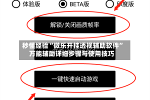 秒懂经验“微乐开挂透视辅助软件”万能辅助详细步骤与使用技巧
