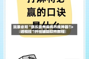 玩家必知“微乐贵州麻将开挂神器”+透视挂”开挂辅助软件教程