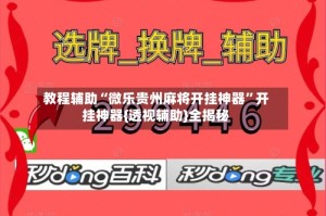教程辅助“微乐贵州麻将开挂神器”开挂神器{透视辅助}全揭秘
