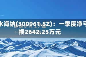 深水海纳(300961.SZ)：一季度净亏损2642.25万元