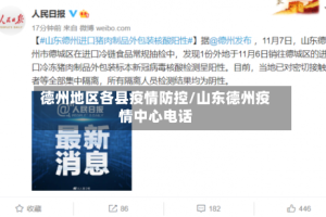 德州地区各县疫情防控/山东德州疫情中心电话