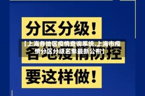 【上海各地区疫情查询系统,上海市疫情分区分级名单最新公布】