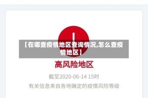 【在哪查疫情地区查询情况,怎么查疫情地区】