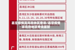 嘉定疫情高风险地区查询/嘉定疫情高风险地区查询最新