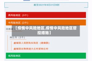【疫情中风险地区,疫情中风险地区管控措施】