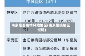 南京是否疫情风险地区(南京是疫情区域吗)