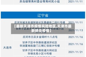 【最新天津市疫情风险地区,天津市最新肺炎疫情】