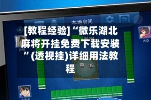 [教程经验]“微乐湖北麻将开挂免费下载安装”(透视挂)详细用法教程