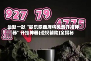 最新一款“微乐陕西麻将免费开挂神器”开挂神器{透视辅助}全揭秘