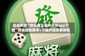 实测教程“微乐湖北麻将开挂app下载”开挂辅助脚本+详细开挂安装教程