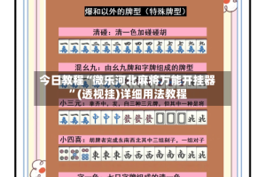 今日教程“微乐河北麻将万能开挂器”(透视挂)详细用法教程