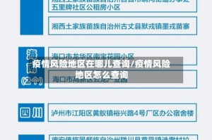 疫情风险地区在哪儿查询/疫情风险地区怎么查询