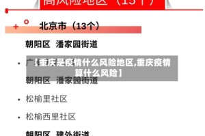 【重庆是疫情什么风险地区,重庆疫情算什么风险】