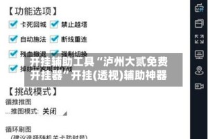开挂辅助工具“泸州大贰免费开挂器”开挂(透视)辅助神器