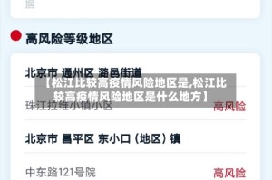 【松江比较高疫情风险地区是,松江比较高疫情风险地区是什么地方】