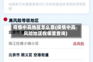 疫情中高地区怎么查(疫情中高风险地区在哪里查询)