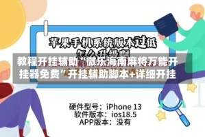 教程开挂辅助“微乐海南麻将万能开挂器免费”开挂辅助脚本+详细开挂