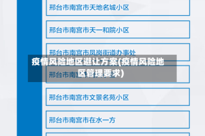 疫情风险地区避让方案(疫情风险地区管理要求)